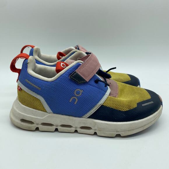 On Cloud Girls size K12 Ultramarine Colorful Cloudtec Velcro Shoes Sneakers - Picture 1 of 8